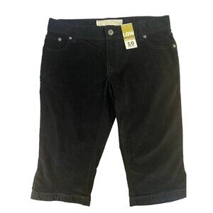 Old Navy Women's Black Corduroy Capri Pants Stretch Low Waist Size 10 NWT